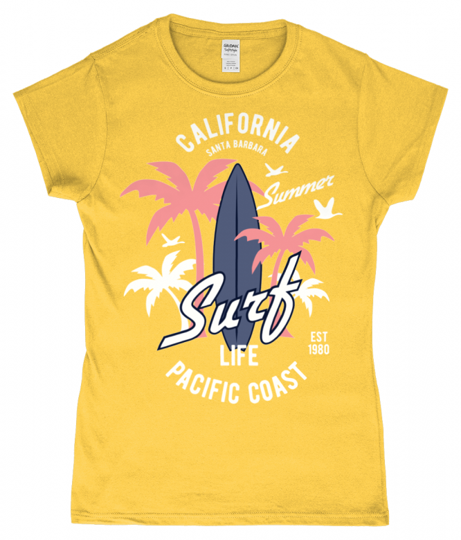 California Surf – Gildan Softstyle® Ladies Fitted Ringspun T-shirt