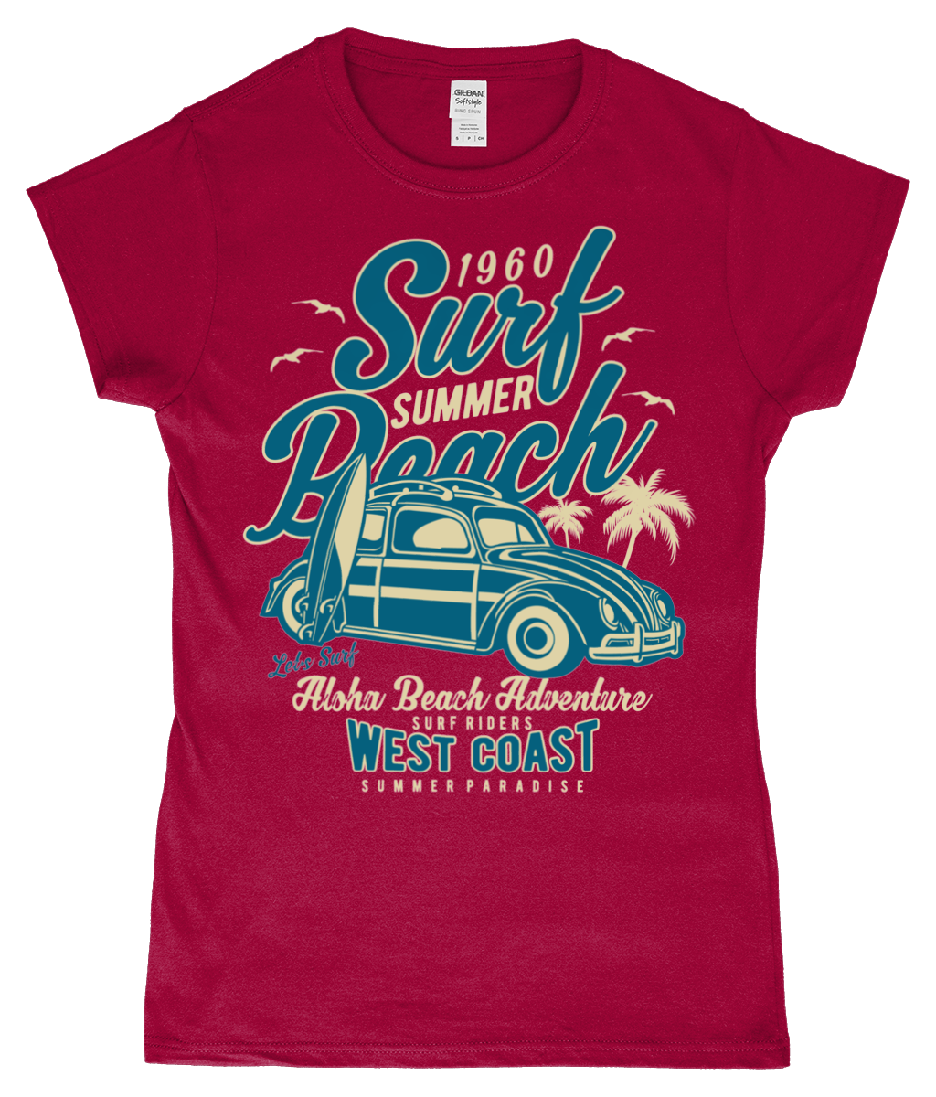 Surf Beach – Gildan Softstyle® Ladies Fitted Ringspun T-shirt