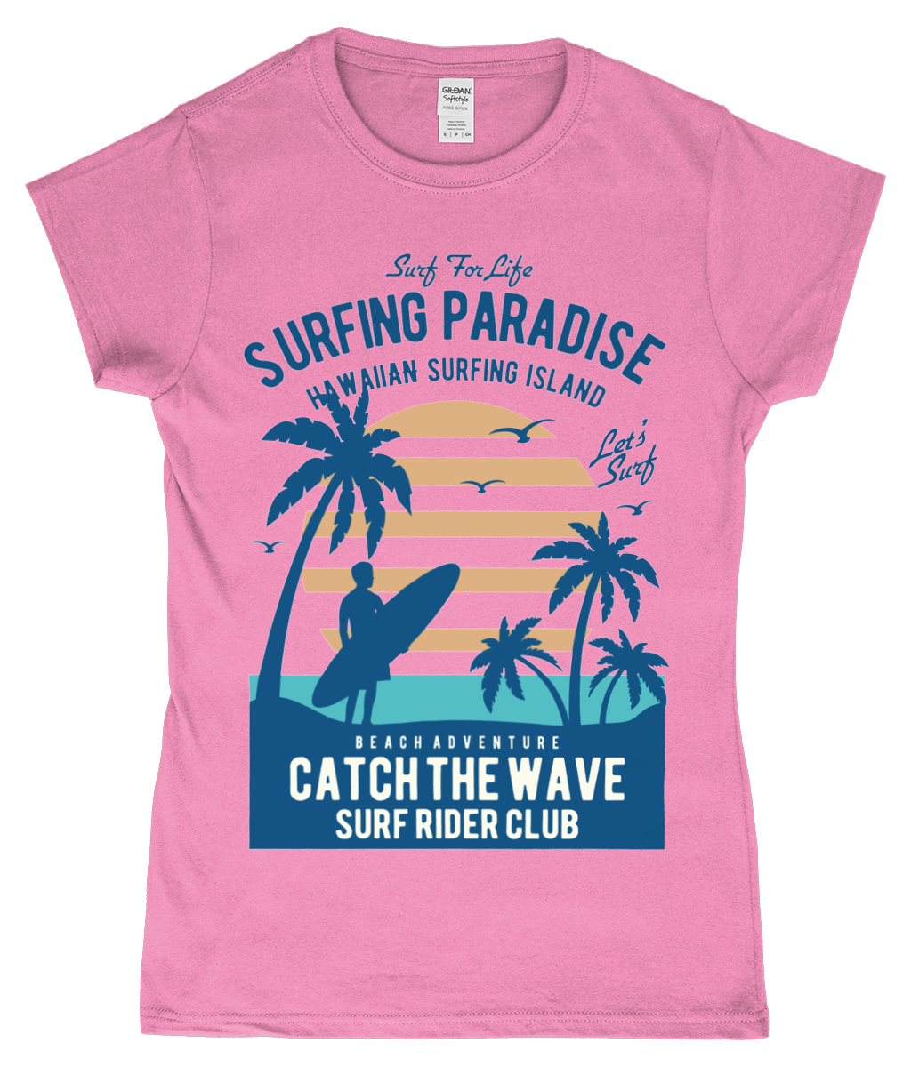 Surfing Paradise – Gildan Softstyle® Ladies Fitted Ringspun T-shirt