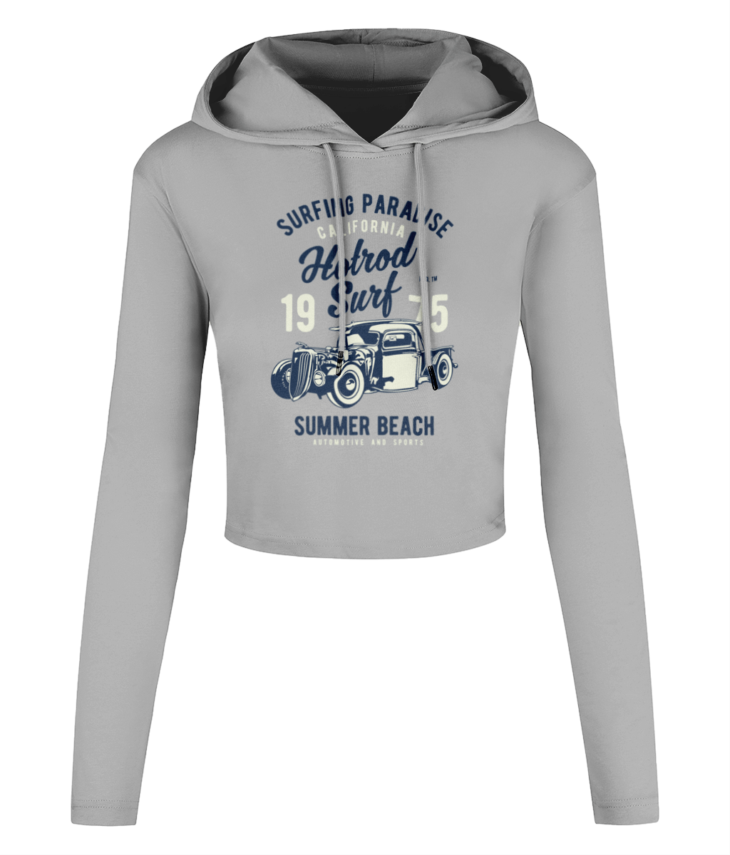 Hotrod Surf – Women’s Cropped Hooded T-shirt