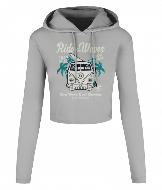 Ride The Waves – Women’s Cropped Hooded T-shirt