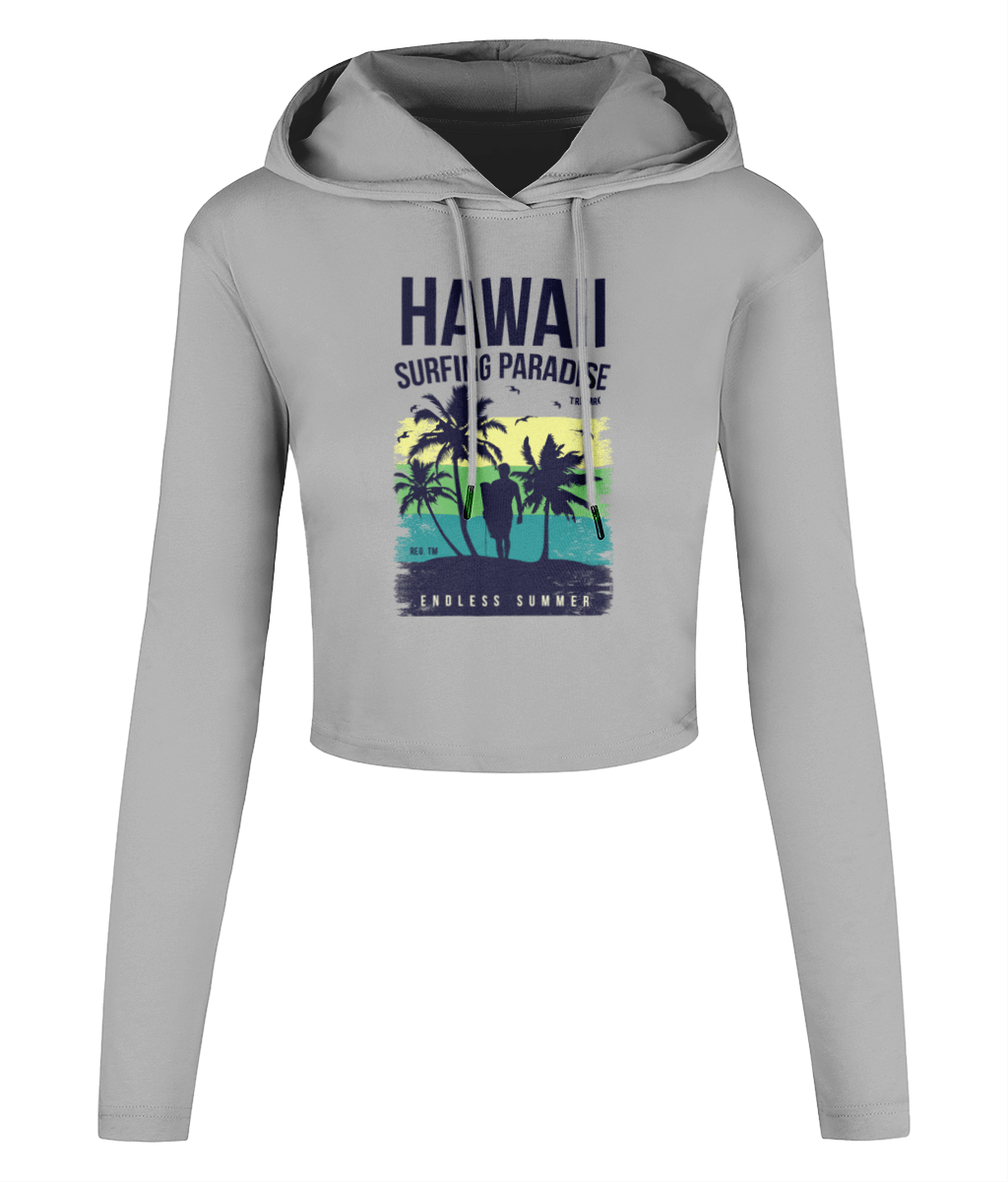 Hawaii Endless Summer – Women’s Cropped Hooded T-shirt