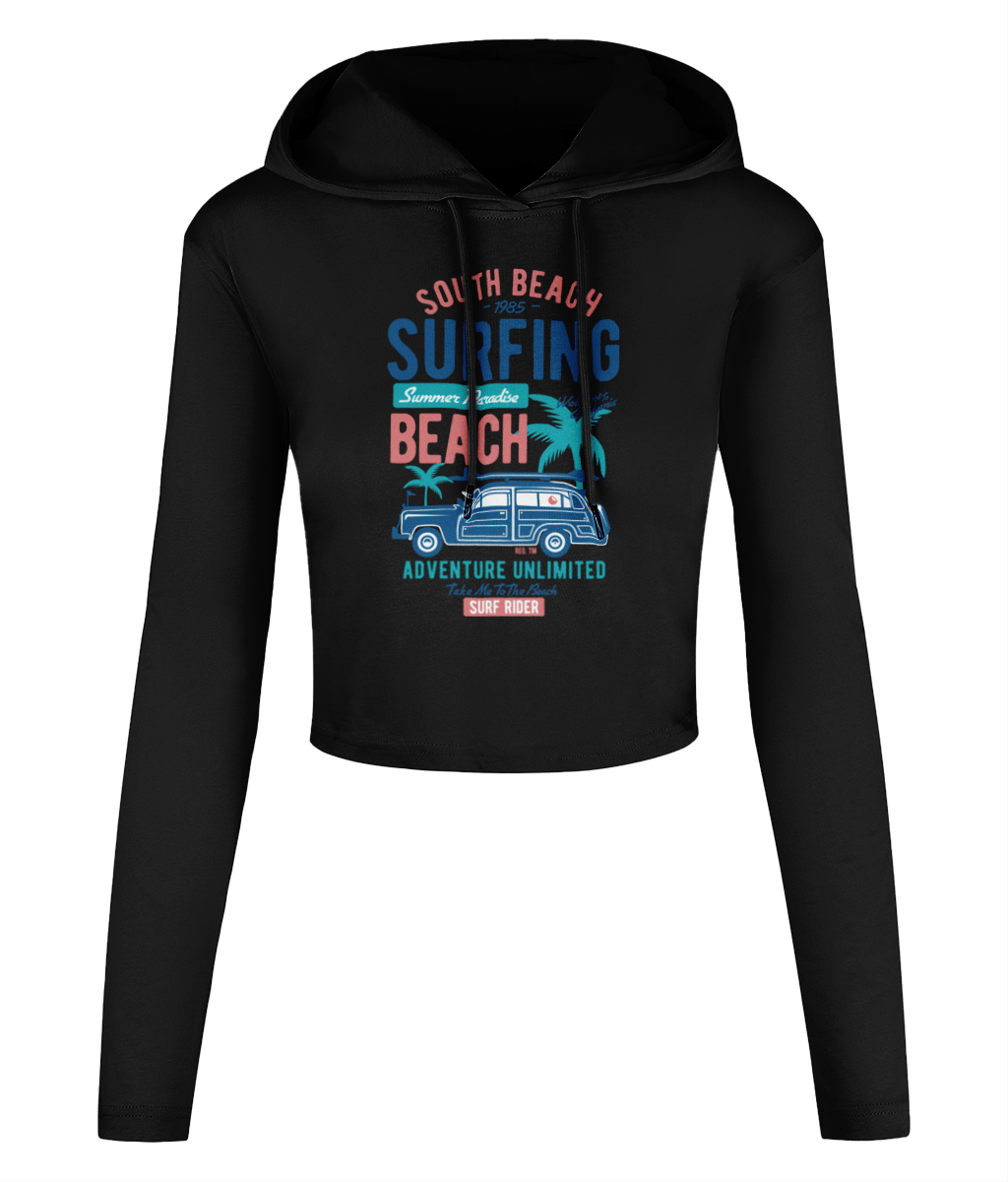 South Beach V2 – Women’s Cropped Hooded T-shirt