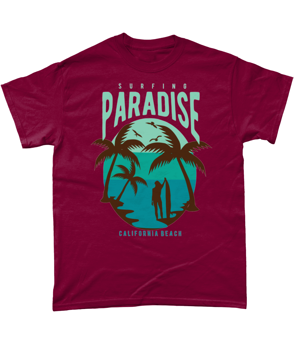 Surfing Paradise California Beach – Heavy Cotton T-shirt