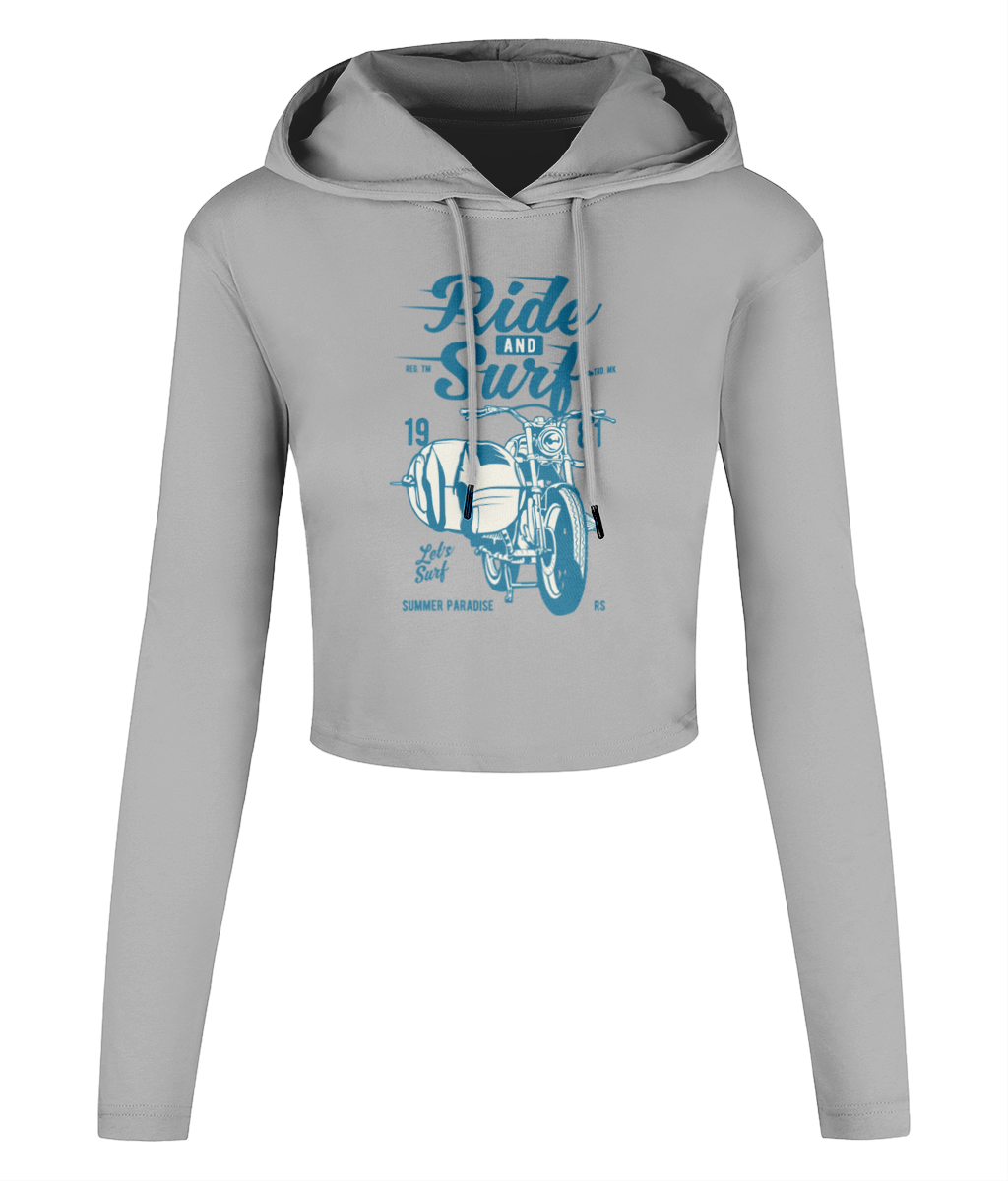 Ride And Surf – Women’s Cropped Hooded T-shirt